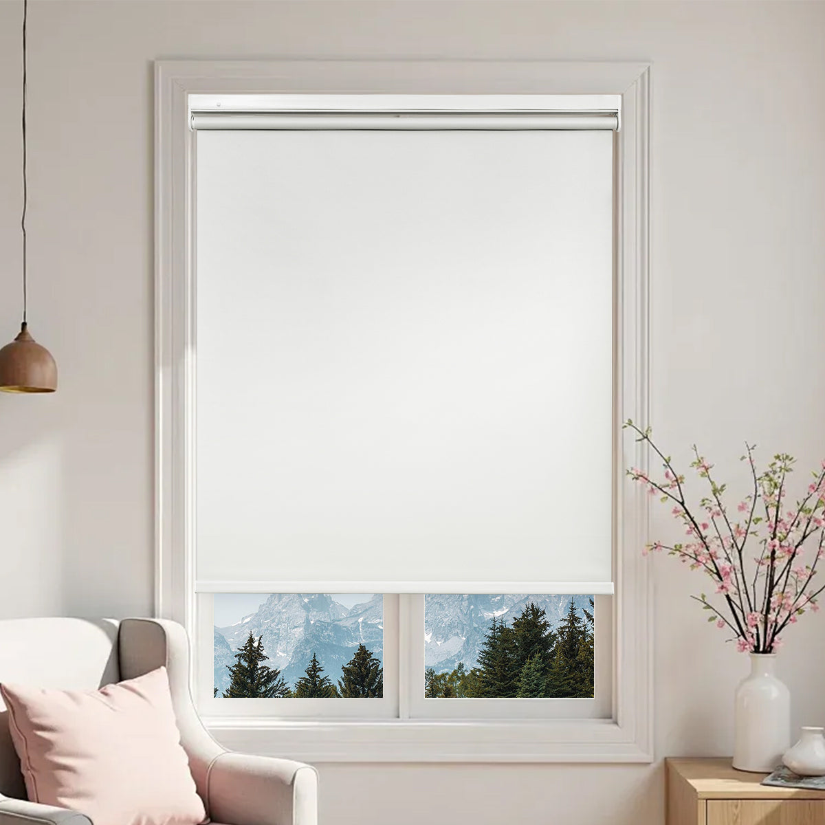 HDJDRAPI No-Drill Cordless Blackout Roller Shades, Waterproof Thermal Privacy Blinds