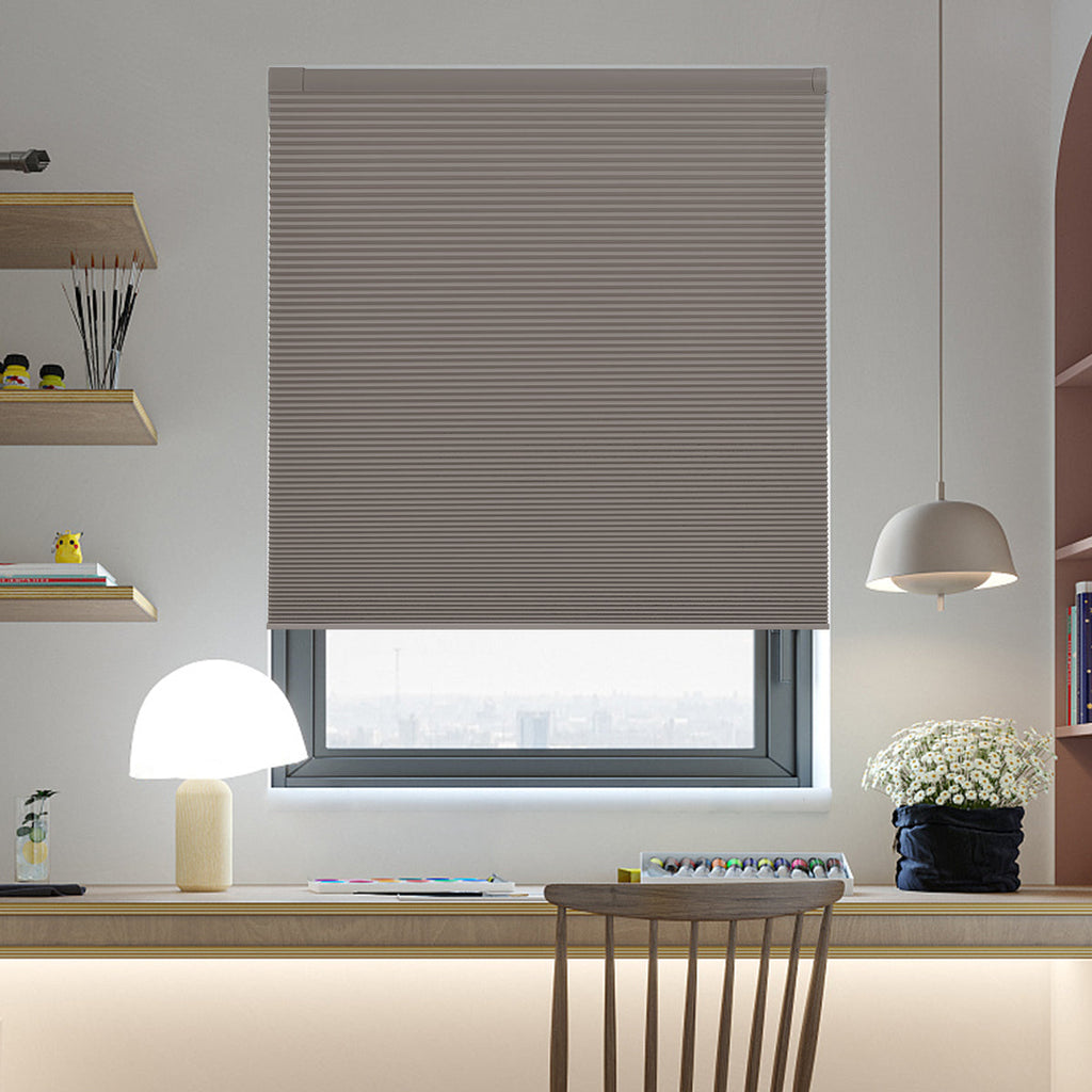 HDJDRAPI Customizable size No Drill No Tools Blackout Window Cover,Cordless Honeycomb Blinds