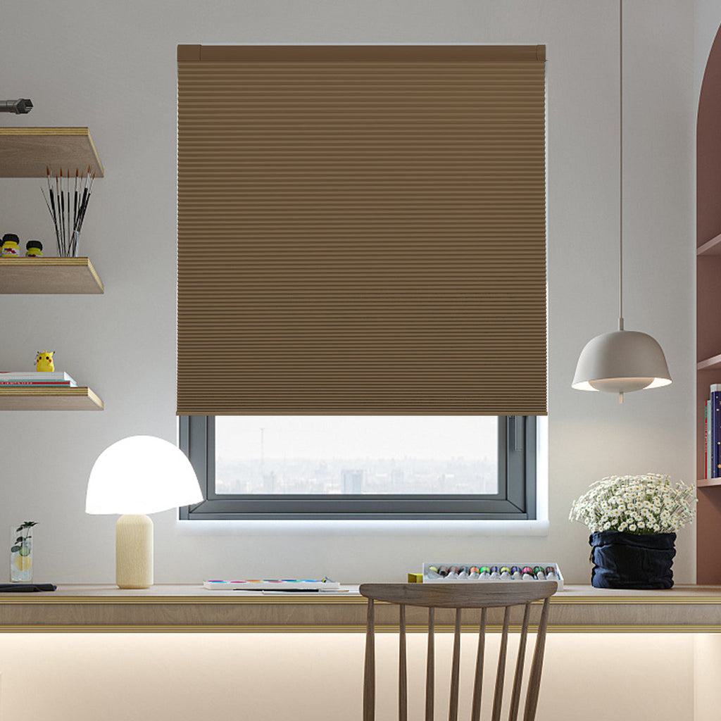 HDJDRAPI Customizable size No Drill No Tools Blackout Window Cover,Cordless Honeycomb Blinds