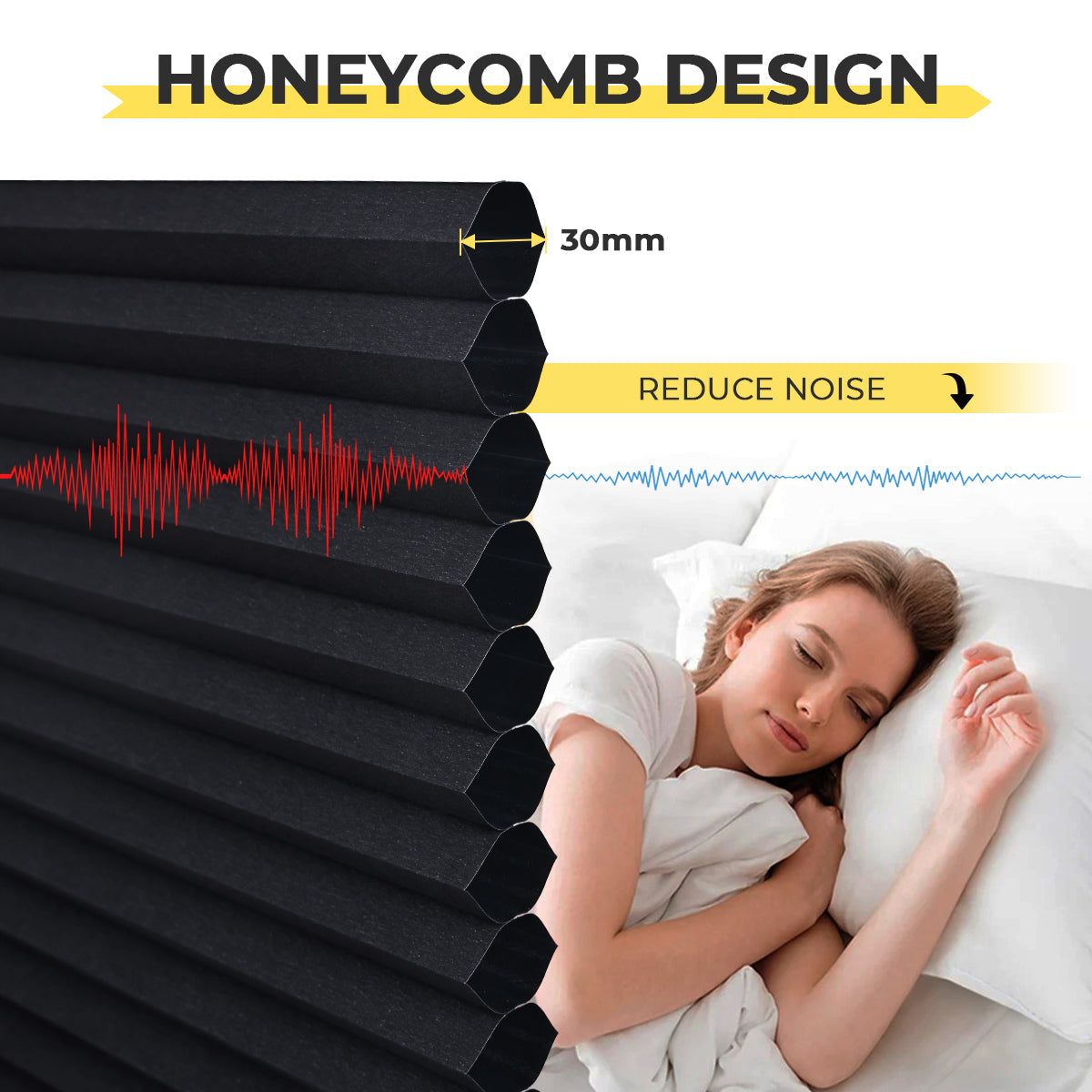 HDJDRAPI No-Drill Cordless Cellular Shades, Top Down Bottom Up, Blackout & Thermal, Custom Size