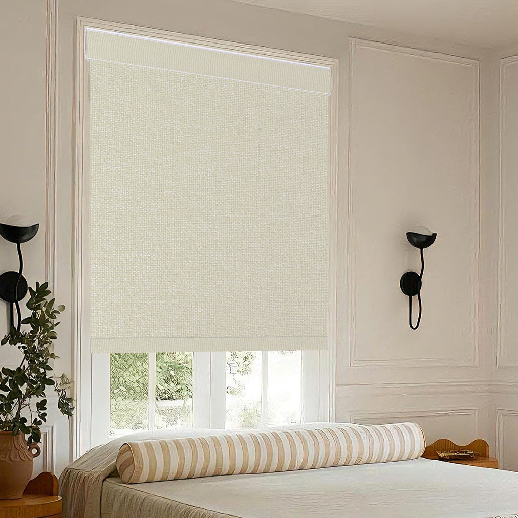 HDJDrapi - Cordless Smart Electric Roller Blinds with Remote, Blackout Window Shades