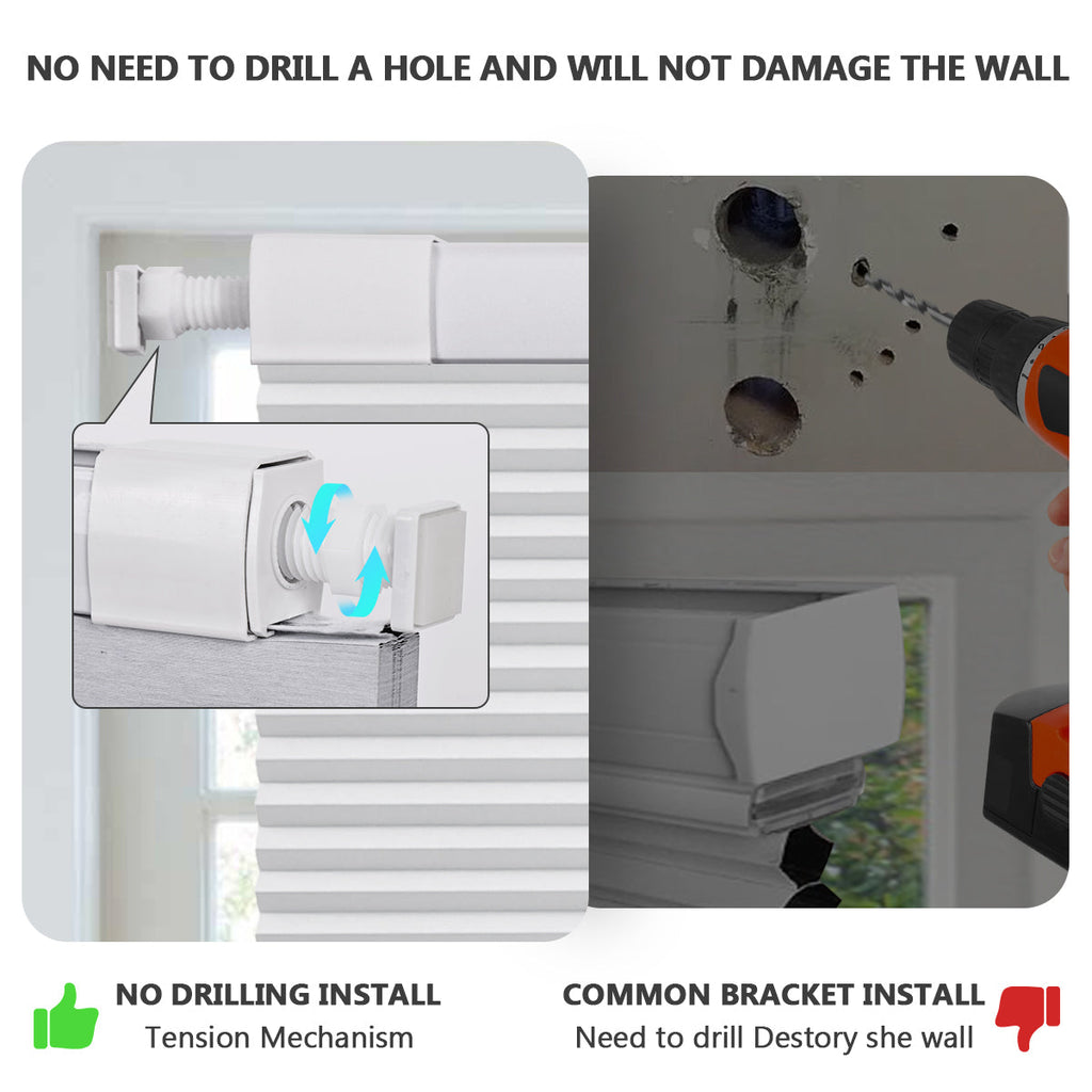 HDJDRAPI Customizable size No Drill No Tools Blackout Window Cover,Cordless Honeycomb Blinds