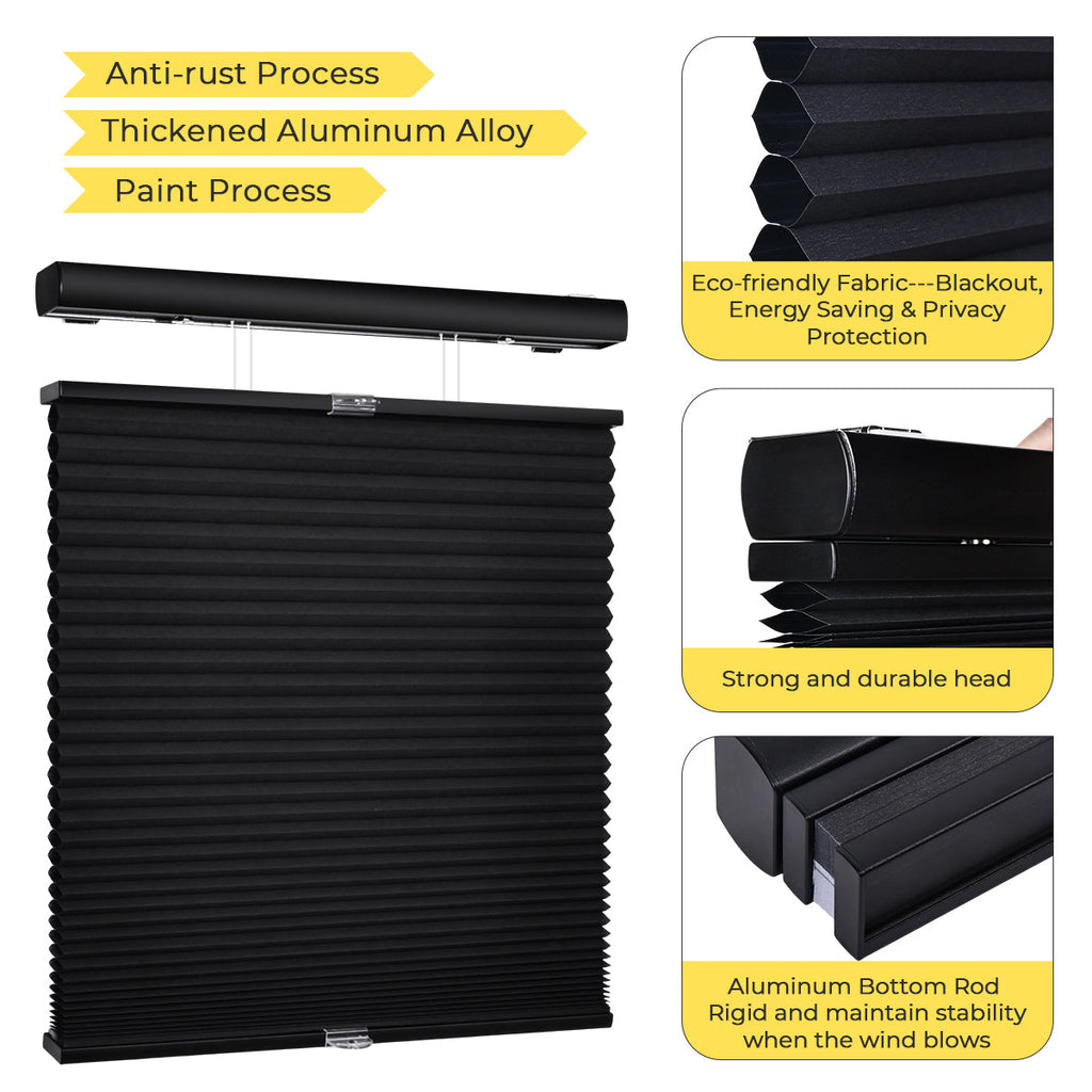 HDJDRAPI Top Down Bottom Up Blackout Cellular Shades, Cordless Honeycomb Blinds