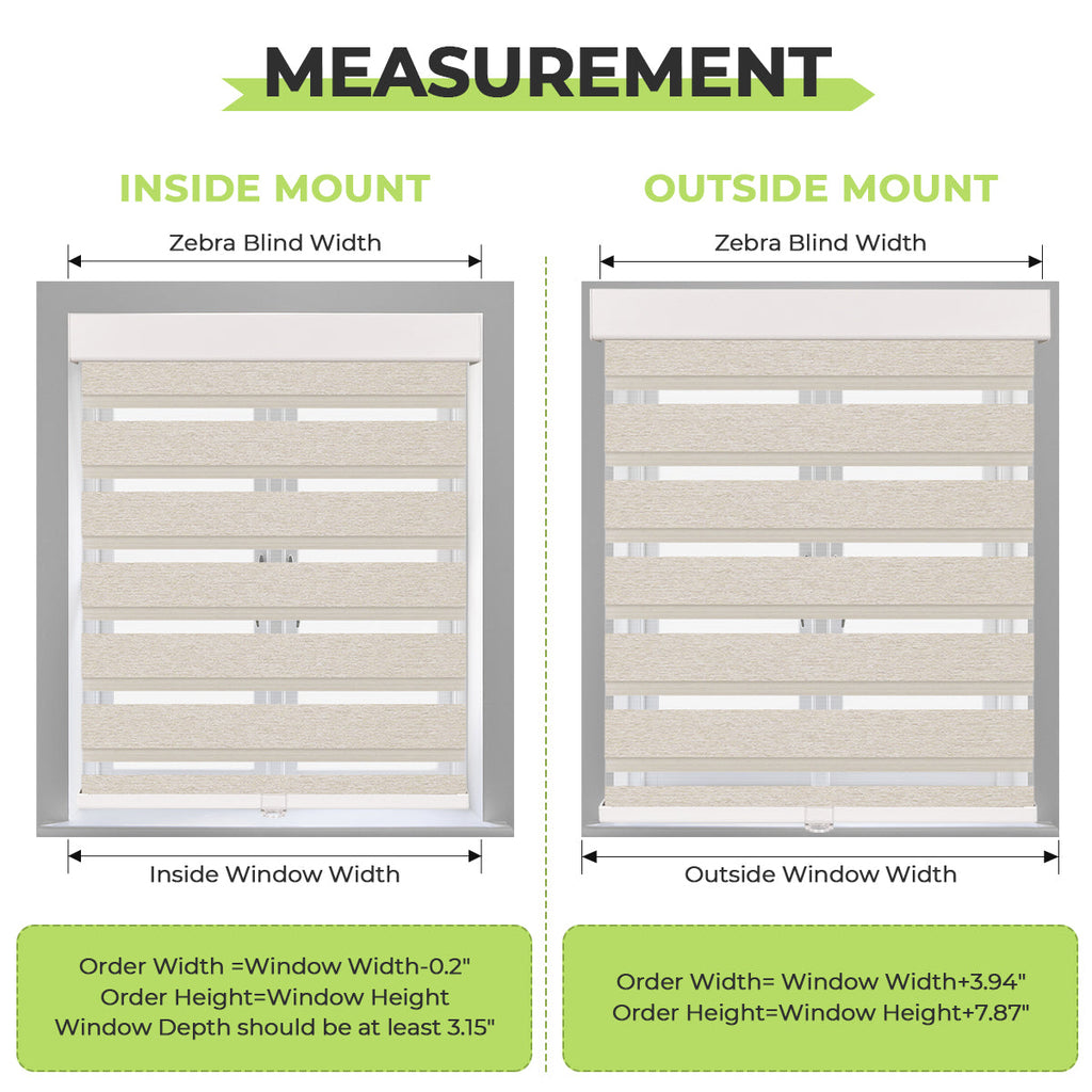 HDJDRAPI Cordless Zebra Shades, Dual Layer Roller Blinds for Privacy & Light Control