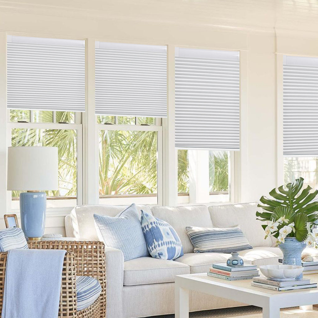 HDJDRAPI Customizable size No Drill No Tools Blackout Window Cover,Cordless Honeycomb Blinds