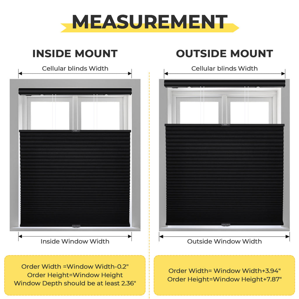 HDJDRAPI Top Down Bottom Up Blackout Cellular Shades, Cordless Honeycomb Blinds