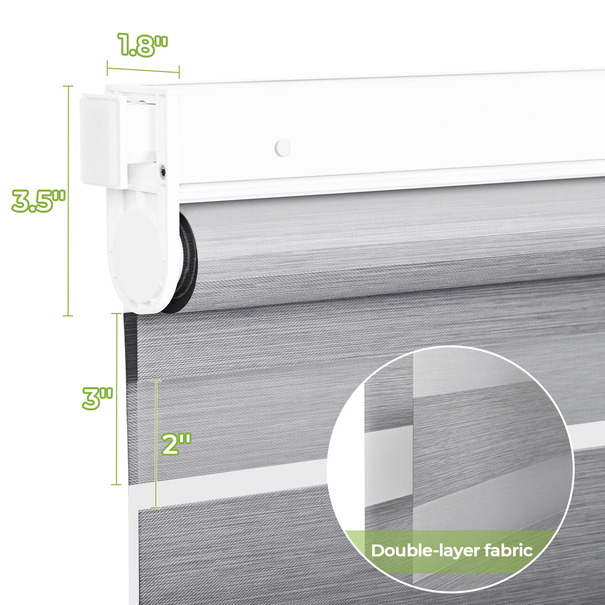 HDJDRAPI No-Drill Custom Zebra Blinds – Cordless, Dual-Layer, 80% Blackout Roller Shades