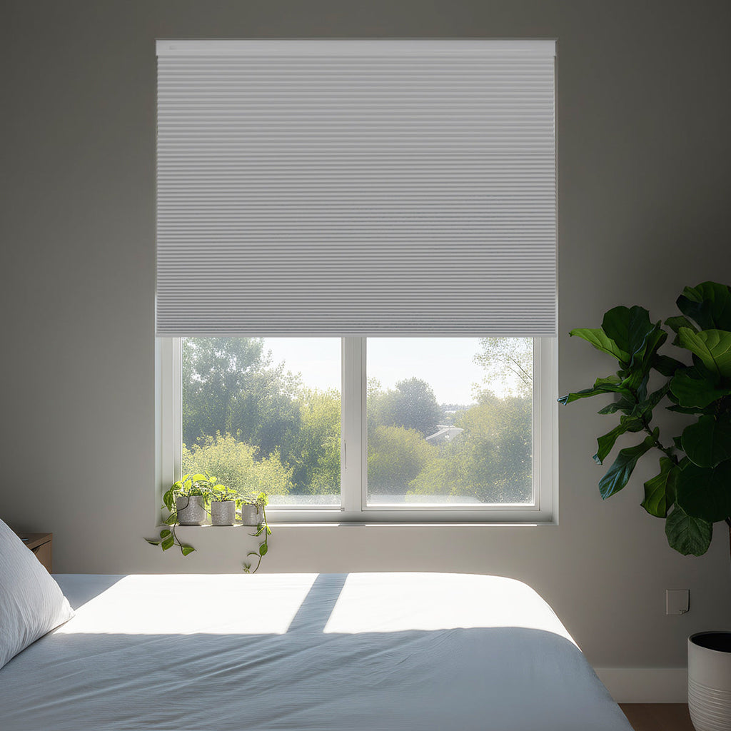 HDJDRAPI  Upgraded Punch-free Honeycomb Blinds Cordless 100% Blackout Fabric
