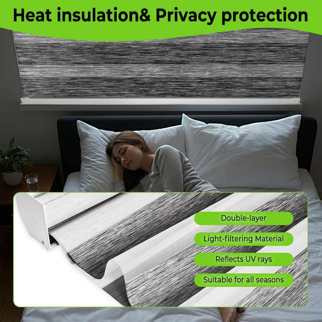 HDJDrapi - Electric Motorized Zebra Blinds, Smart Room-Darkening Shades with Remote