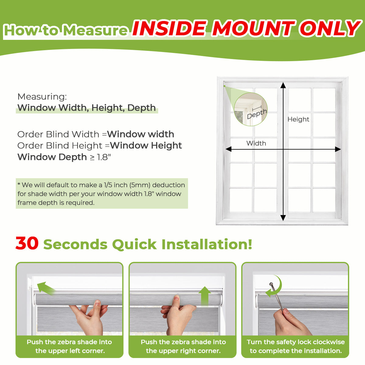 HDJDRAPI  Smart Electric Remote Honeycomb Blinds Double-Fabric Cordless Easy No-Drill Mount